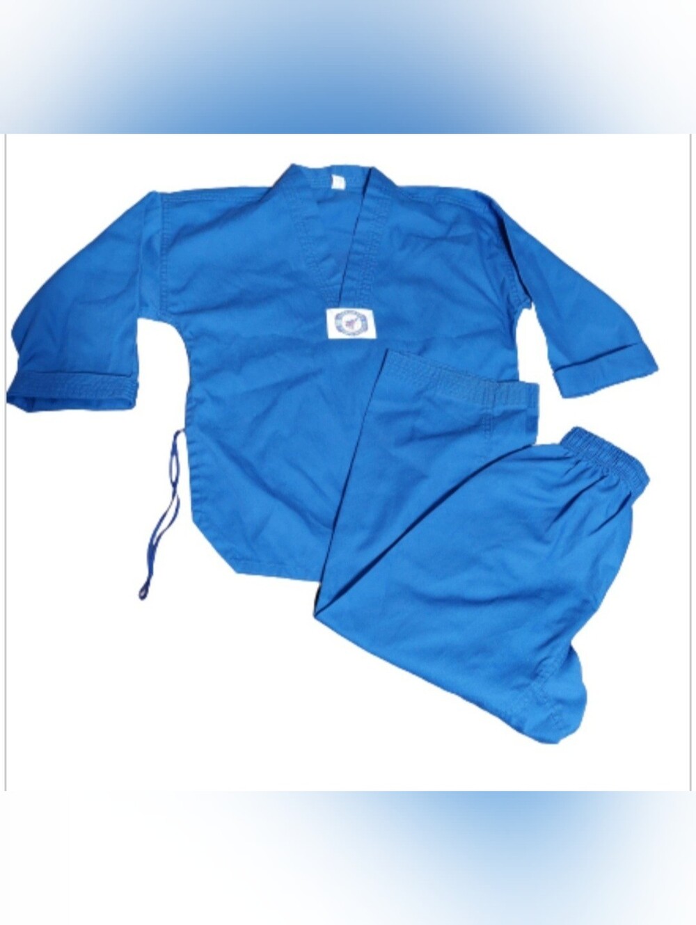 USNTF Taekwondo Uniform Dobok Blue 2 Piece Youth 8/10 Size 0/140
